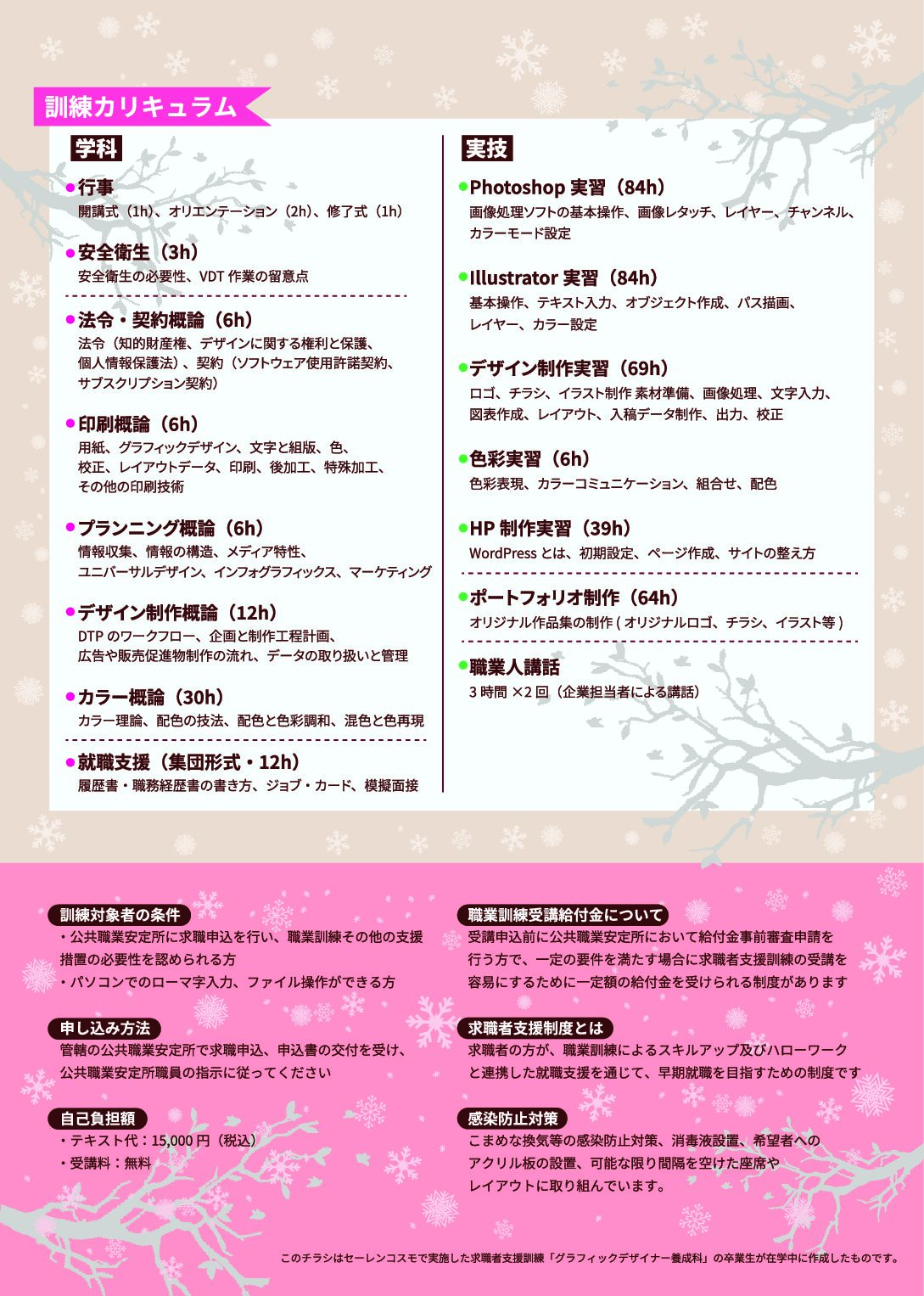 職業訓練リーフレット裏面（共同制作）